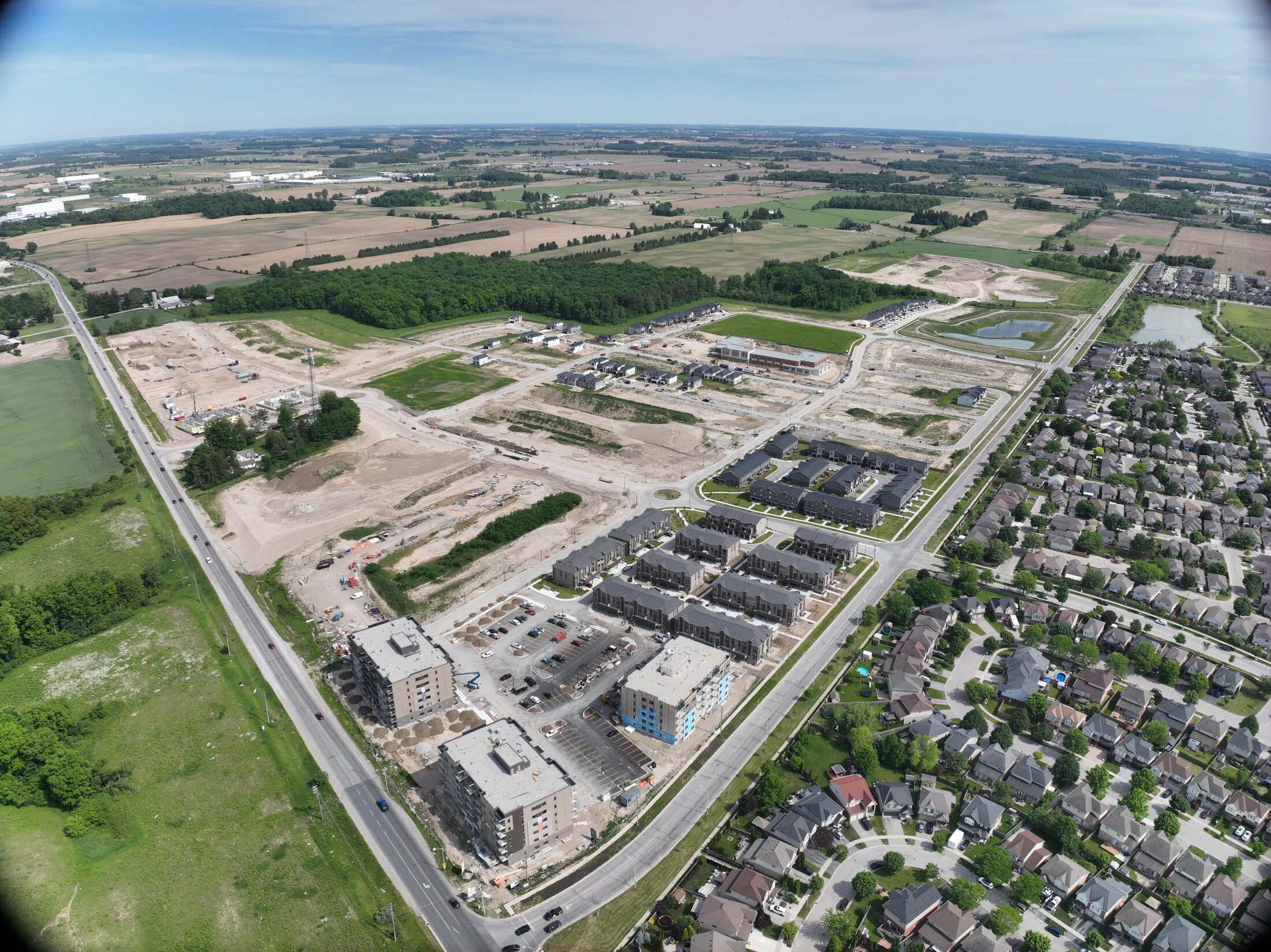 Aerial view of the Jackson Meadows community under development in East London